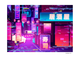 Synthwave Neon City: Tokio glitch