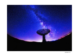 VLA Radio Telescope: Milky Way, night