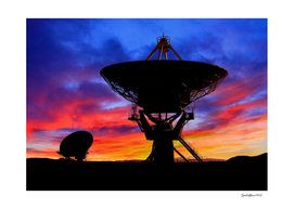 VLA Radio Telescope: Sunset