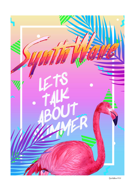 Synthwave: Summer and flamingo