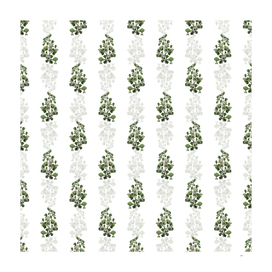 Vintage Spathula Leaved Thorn Pattern on White