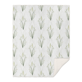 Vintage Wild Asparagus Botanical Pattern on White