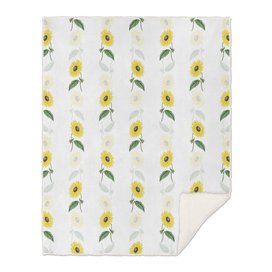 Vintage California Sunflower Pattern on White