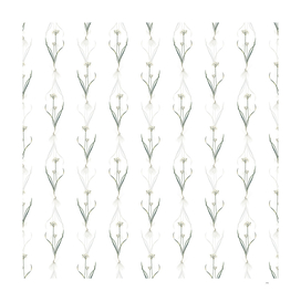 Vintage Three Cornered Leek Pattern on White