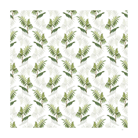 Vintage Staghorn Sumac Botanical Pattern on White
