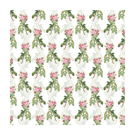Lelieur's Four Seasons Rose Pattern on White