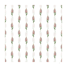 Vintage Leafy Spiked Orchis Pattern on White