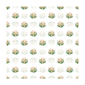 Vintage Piotta's Oxalis Flower Pattern on White