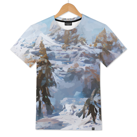 Snowy Mountain and Trees