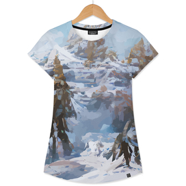 Snowy Mountain and Trees