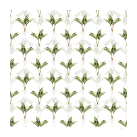 Vintage Lily of the Valley Pattern on White