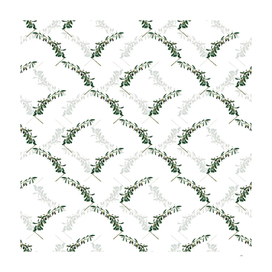Vintage Olives Botanical Pattern on White