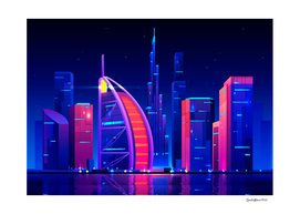 Synthwave Neon City - Dubai, United Arab Emirates (UAE)