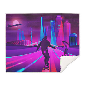 Synthwave Neon City: skater