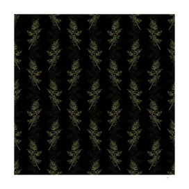 Vintage Phoenicean Juniper Pattern on Black