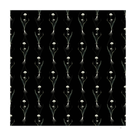 Vintage Three Cornered Leek Pattern on Black