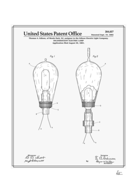 Thomas Edison Light Bulb Patent