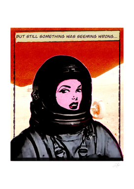 Comic Girl Astronaut | Mars rover | vintage aesthetics