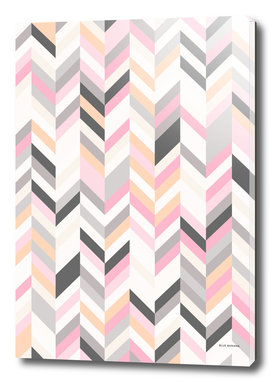 Abstract Pink & Grey Chevron Pattern