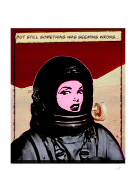 Comic Girl Astronaut | Lunar rover | vintage aesthetics