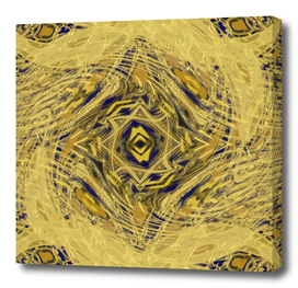3rd Eye Portal - gold blue orange geometric spiral wall art