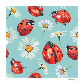 Tiny Delicate Creatures. Daisies And Ladybugs