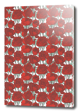 Red graphic roses