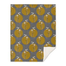 Vintage Painted Lady Circle Pattern on Gray