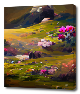 Flower Field and Volcano