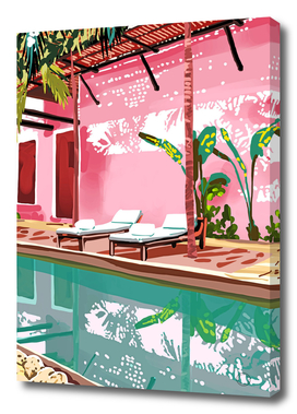 Vacay Villa | Blush Pink Summer Architecture | Tropical