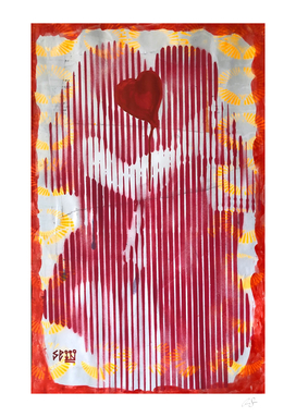 Kiss | Red Heart | Graffiti wall | Pop art