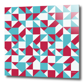 Turquoise and Raspberry Geo Pattern