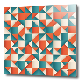 Blue and Orange Geometric Pattern