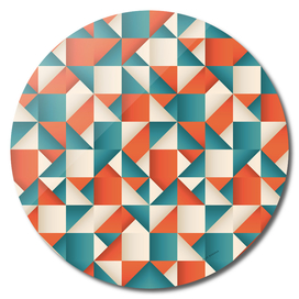 Blue and Orange Geometric Pattern