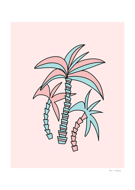 Retro Summer Palm Trees #1 #minimal #decor #art