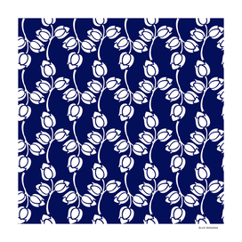 Navy and White Floral Pattern