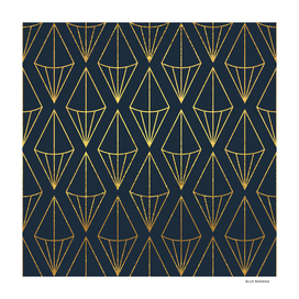 Gold & Navy Art Deco Pattern