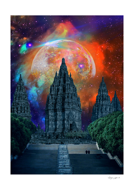 Temple Outer Space Galaxy Colorful