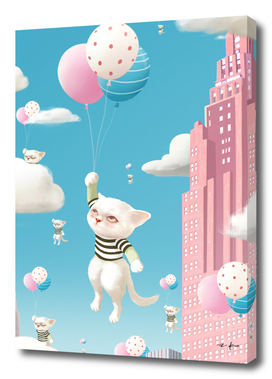 Cat with Balloon