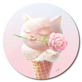 Summer Rose Cat Ice Cream Cone