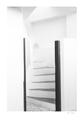 Santorini Oia Stairs Black White #2 #wall #art