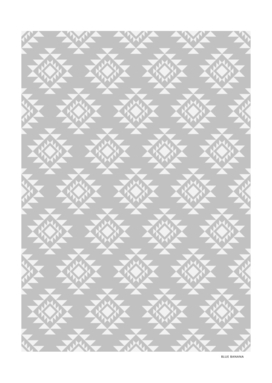 Aztec Pattern - Grey and White