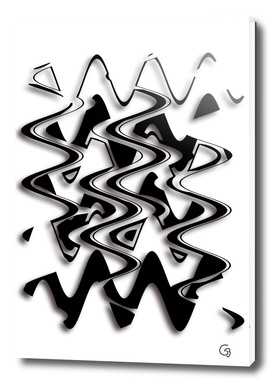 Abstract in black 3 D