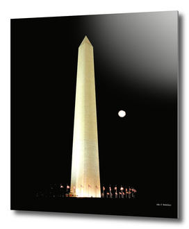 Washington Monument and Blue Moon
