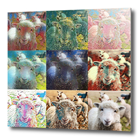 Sheep With Filters Collage