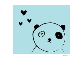panda in love blue