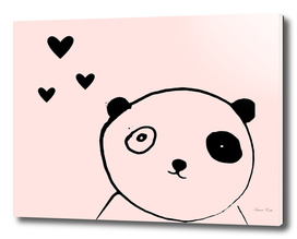 panda in love pink