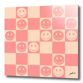 Pink Groovy Checkered Smiley