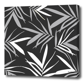 Leaves pattern, leaves, leaf, nature, pattern, black, grey