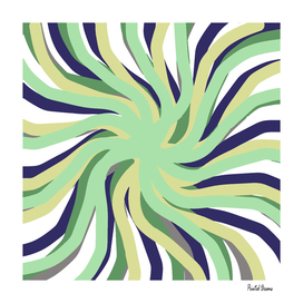 Geometric vane decor, abstract, colorful, green, white, vane